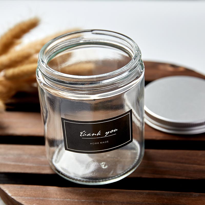 clear glass storage jar