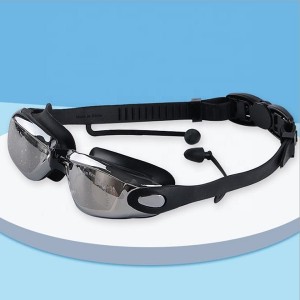 Hot Sell Adult Anti Fog Waterproof Swimming Glasses with Earplugs