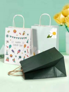 Paper bag handbag custom clothing shop kraft paper takeaway bag custom thickened packaging bag custom gift bag printing