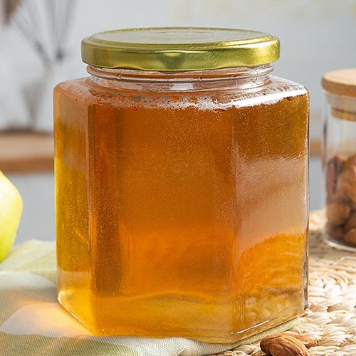 730ml glass hexagon honey jar