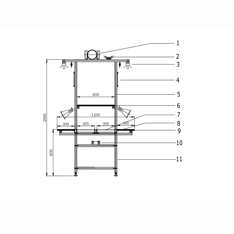 belt conveyor assembly line with working table